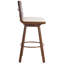 Tabourets de bar d'intérieur pivotants 360 de 360 degrés, dossier uni, sièges beige doux en nuage, structure en fer, chaise 2 nettoyée avec structure en métal, finition noyer, revêtement, rembourrage en mousse, similicuir