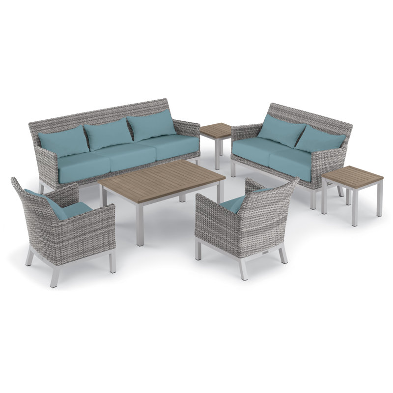 Argento and Travira Outdoor Conversation Set, Ice Blue