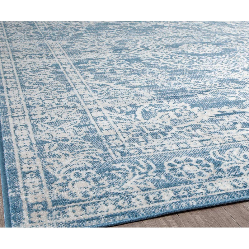 Tapis bleu Freya, Rectangle 2 pi 6 po x 4 pi
