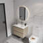 "Meuble-lavabo mural avec lavabo en céramique, 2 tiroirs à fermeture en douceur, ensemble Kd, solution de rangement de salle de bain moderne