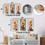 Abstract Geometric Marbles Pyramid I - Abstract Modern Shapes Metal Wall Decor Set Of 3-1083412119