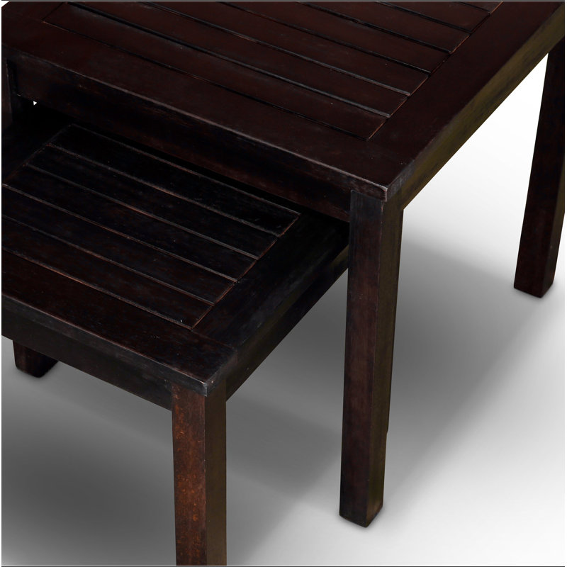Ensemble de 2 tables gigognes en eucalyptus