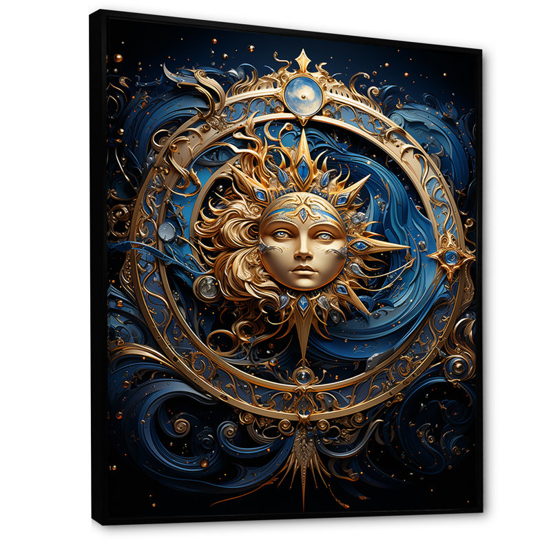 «Zodiac Calestial Harmony» sur impression sur toile, Cadre flottant noir, H 40 po x l 30 po x P 1,5 po