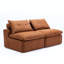 Orange non modulaire, 2 places assises, revêtement en chenille, options de bricolage, avec coussins lombaires et pour le cou - 2 accoudoirs --1184908171
