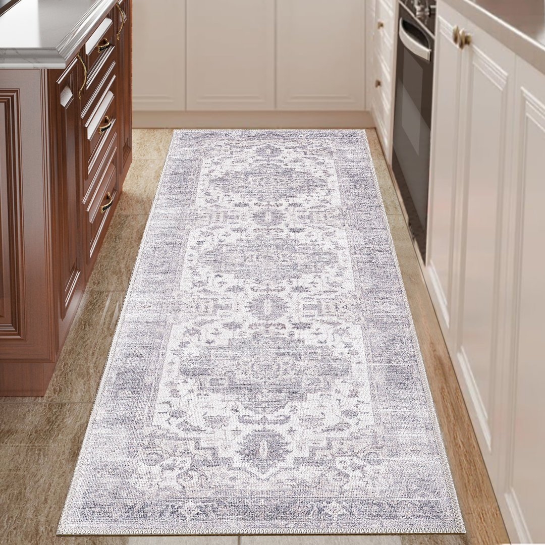 Zehorit Machine Washable Vintage Area Rug For Living Room, Hallway Runner, Entryway Rug Bungalow Rose Rug 