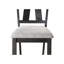 Chaises de salle à manger de style cottage transitionnel, ensemble de 2, base rembourrée couleur blé anthracite, en bois massif avec pieds carrés, épingle.