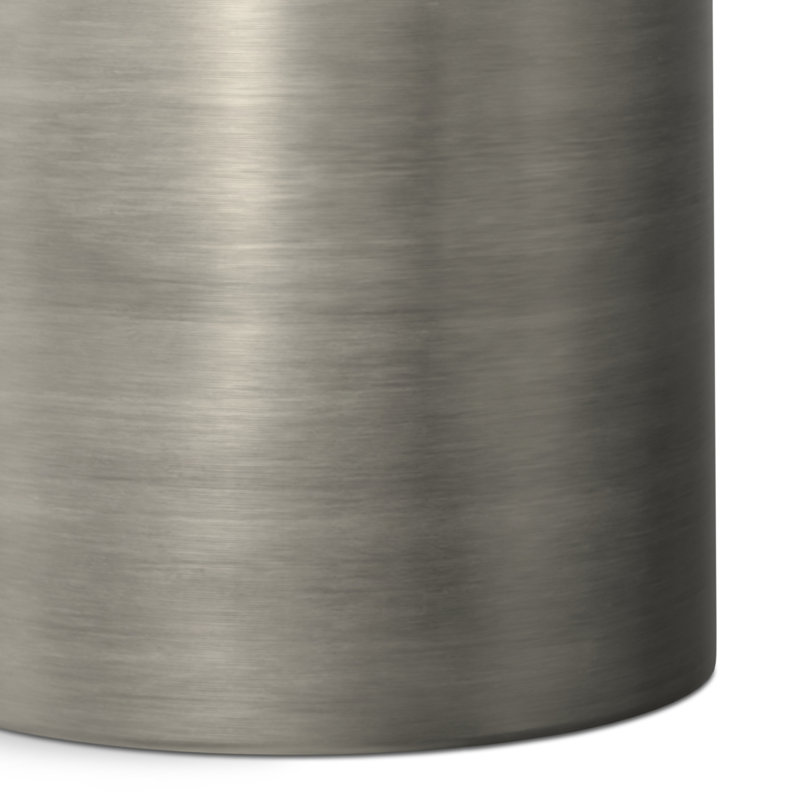 Antique Silver Smooth Finish Round Metal Side Table