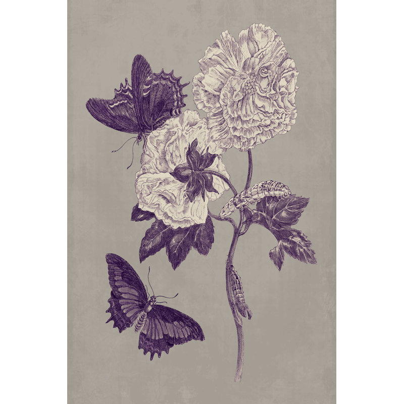 Étude de la nature en prune et taupe IV, H 12 po x l 8 po