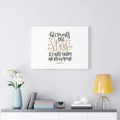 Calls Them Psalm 147:4 - Wrapped Canvas Print
