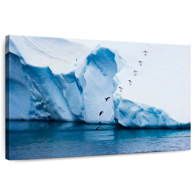 Playful Penguins, 8" H x 12" W