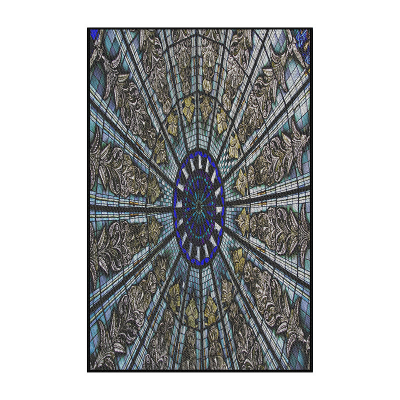Tapis brun/gris tissé à la machine, Rectangle 4 pi x 6 pi