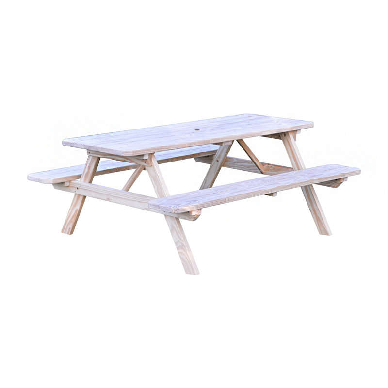 Table de pique-nique en bois massif Breedlove, Brut