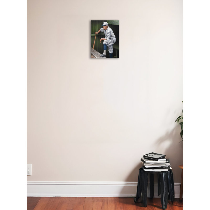 "Babe Ruth Top Step" par Darryl Vlasak, reproduction d'art sur toile tendue, H 16 po x l 12 po x P 1,5 po