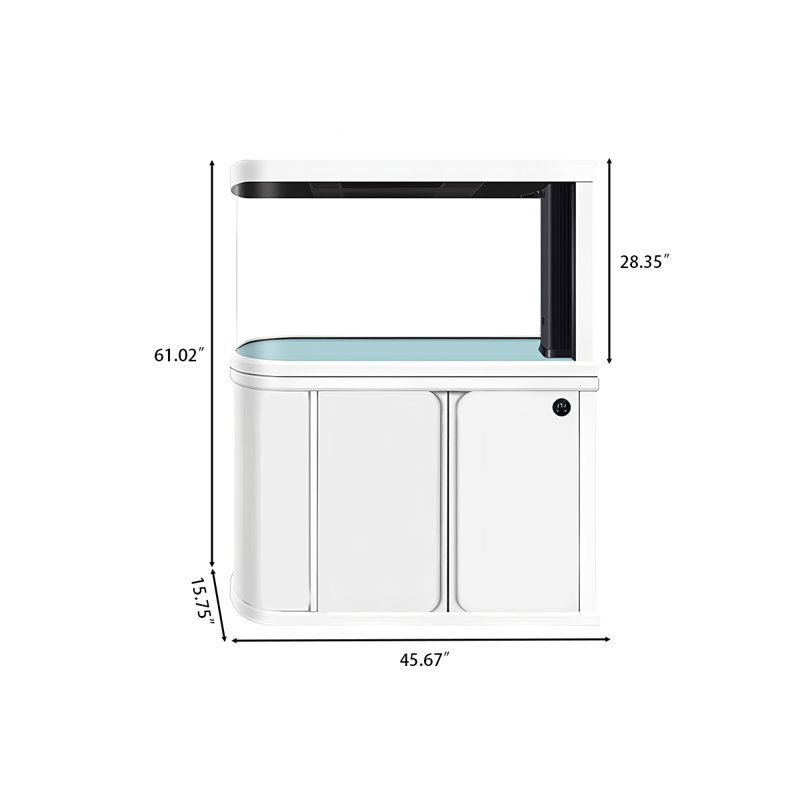 Grand aquarium blanc 45,67 po, 66.04 Gallon (61.02"H x 45.67"W x 15.75"D