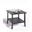 Table d'appoint d'extérieur 19 po carrée en métal noir, table de bout pour terrasse toutes saisons à 2 niveaux-684502009