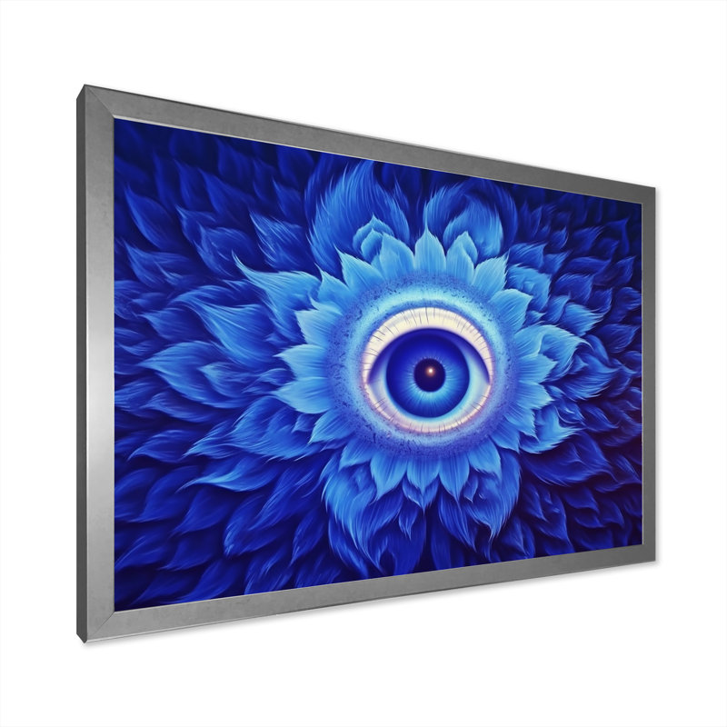 Vishuddhi Vision, œil du troisième chakra, H 12 po x l 20 po x P 1 po, Cadre simple argenté