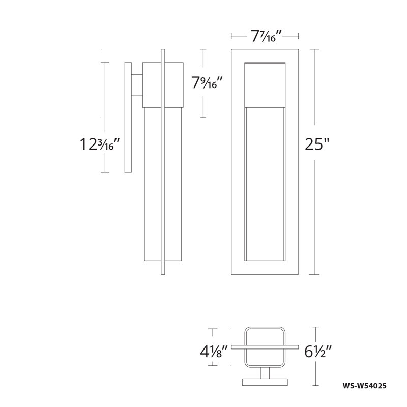 Mist 1 - Light LED Outdoor Armed Sconce, Bronze, 25" H x 7.5" W x 6.5" D