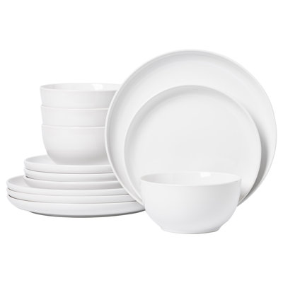 ALOFMO Pure 12 Piece Stoneware Dinnerware Set - Service For 4