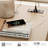 Beige Makeup Vanity Desk With 5 Drawers, Charging Station, Rear Cabinet & Open Shelf, No Mirror, 56"-180833235