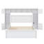 A Full-Sized Wooden Bed With An Integrated Cabinet, Shelf, And Electrical Outlets, Accompanied By A Twin-Sized Trundle Bed.-1837565774