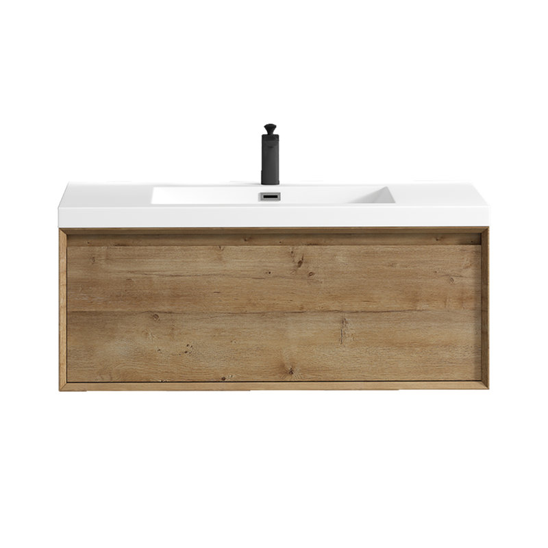 Meuble-lavabo mural simple l 41,9 po x P 19,6 po x H 17,7 po Eliya, Chêne blanc