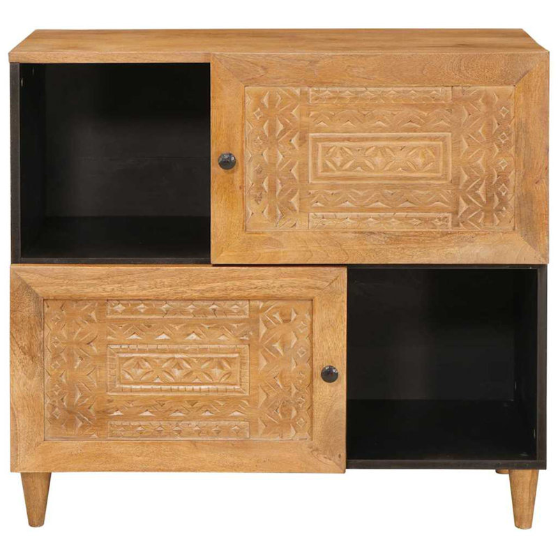 Solid Wood Accent Cabinet, Light Brown
