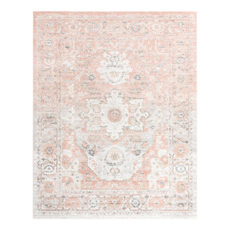 Tallula Oriental Rose Pink Rug, Rectangle 7'1" x 11'