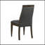 Ensemble de 2 chaises de salle à manger rembourrées en tissu gris, noyer foncé