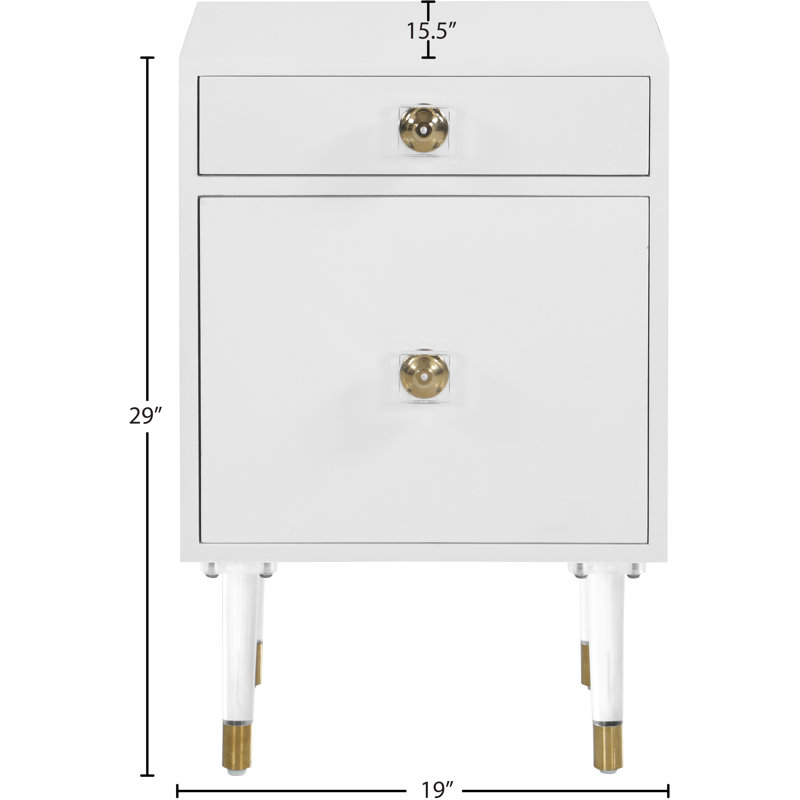 Table de chevet 1 tiroir Lia, Blanc