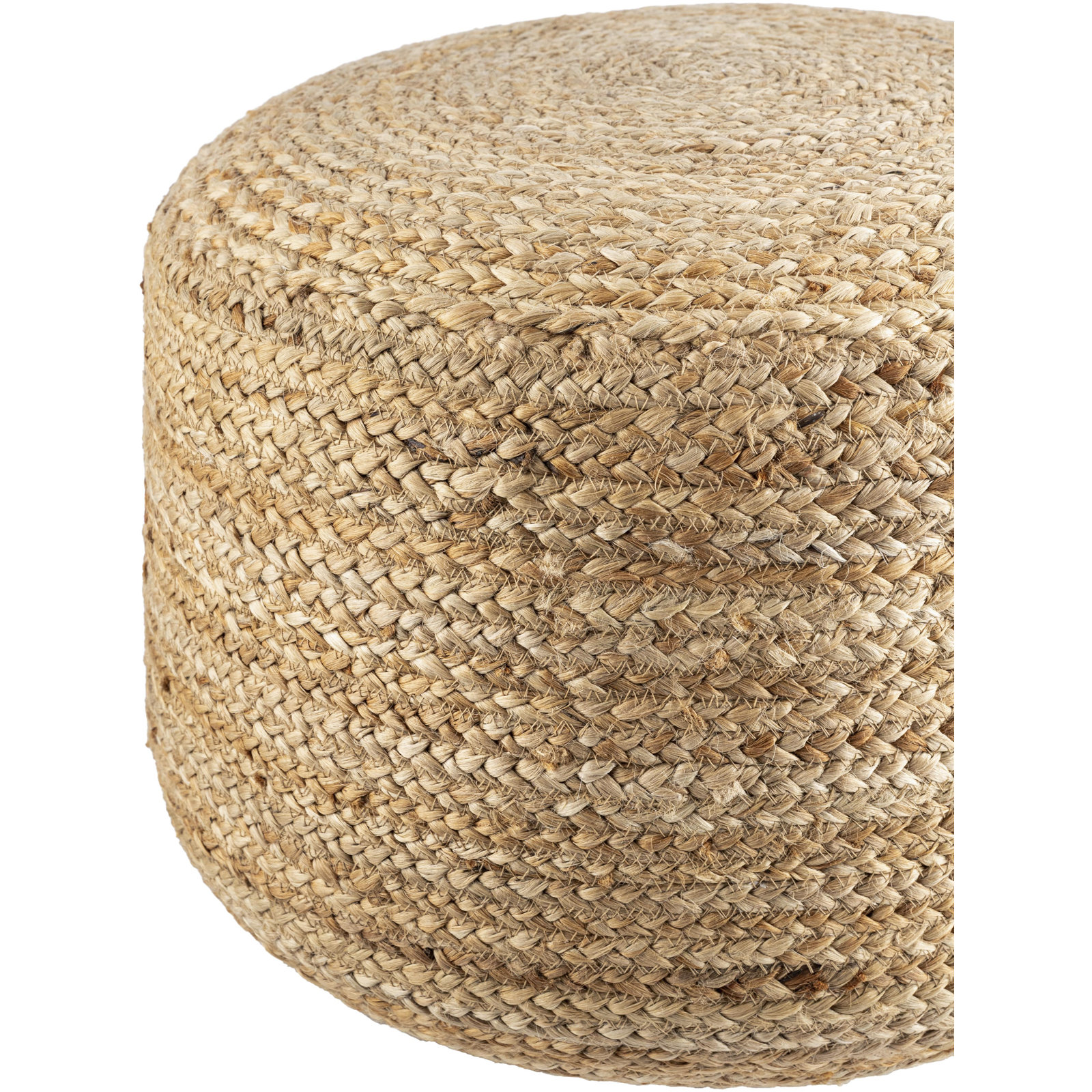 18" Round Pouffe, Brown