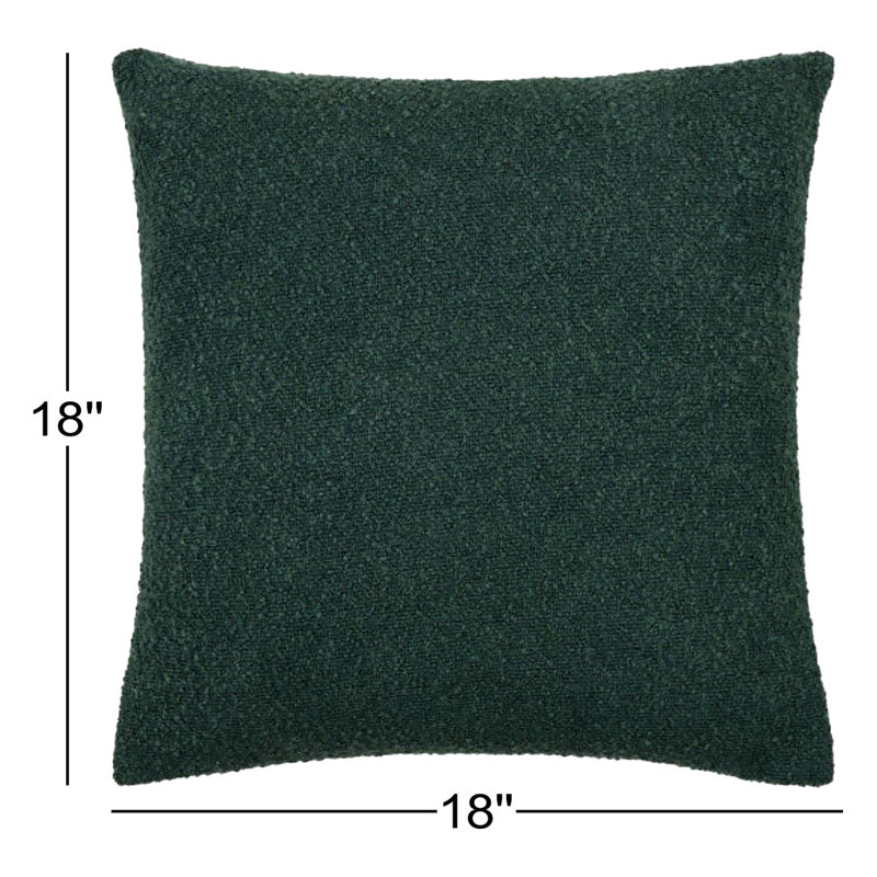 Amalfi Boucle Throw Pillow, Square 18", Polyester/Polyfill, Green