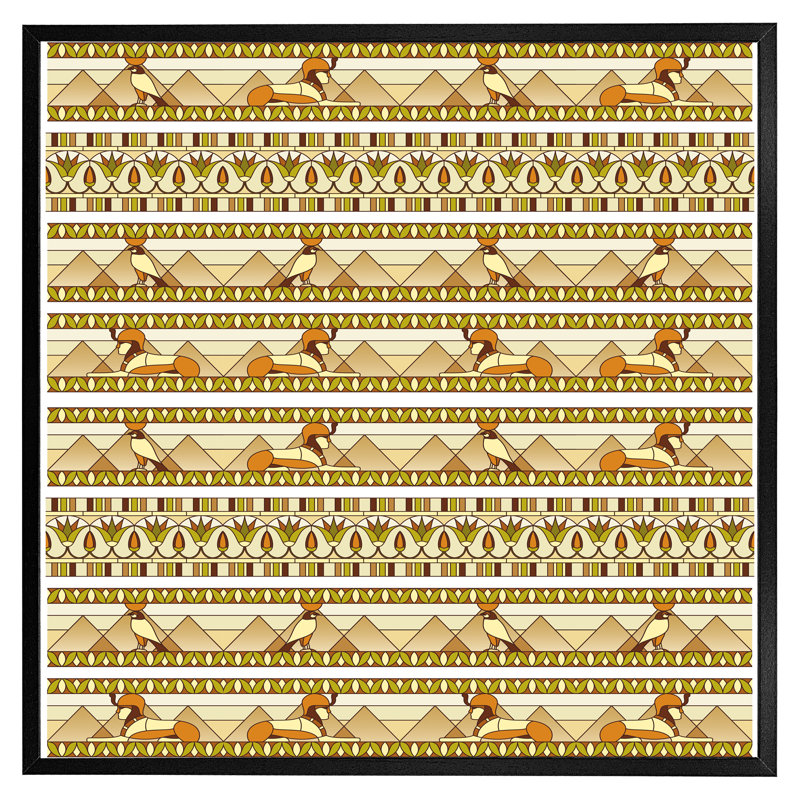 Lorsworth Ornament Of Ancient Egypt To The Frescoes - Single Picture Frame Print, Black Framed, 61cm H x 61cm W x 4cm D