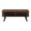 1pc Storage Cocktail Table Walnut Finish Tambour Doors 2x Shelves Modern Living Room Furniture