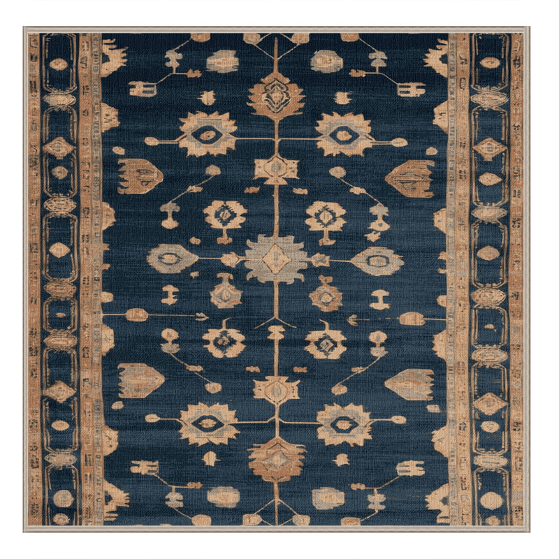 Tapis brun lavable à la machine, Carré 8 pi