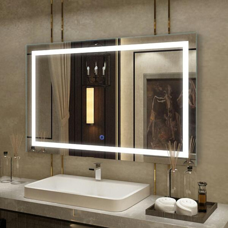 Miroir mural moderne sans cadre lumineux
