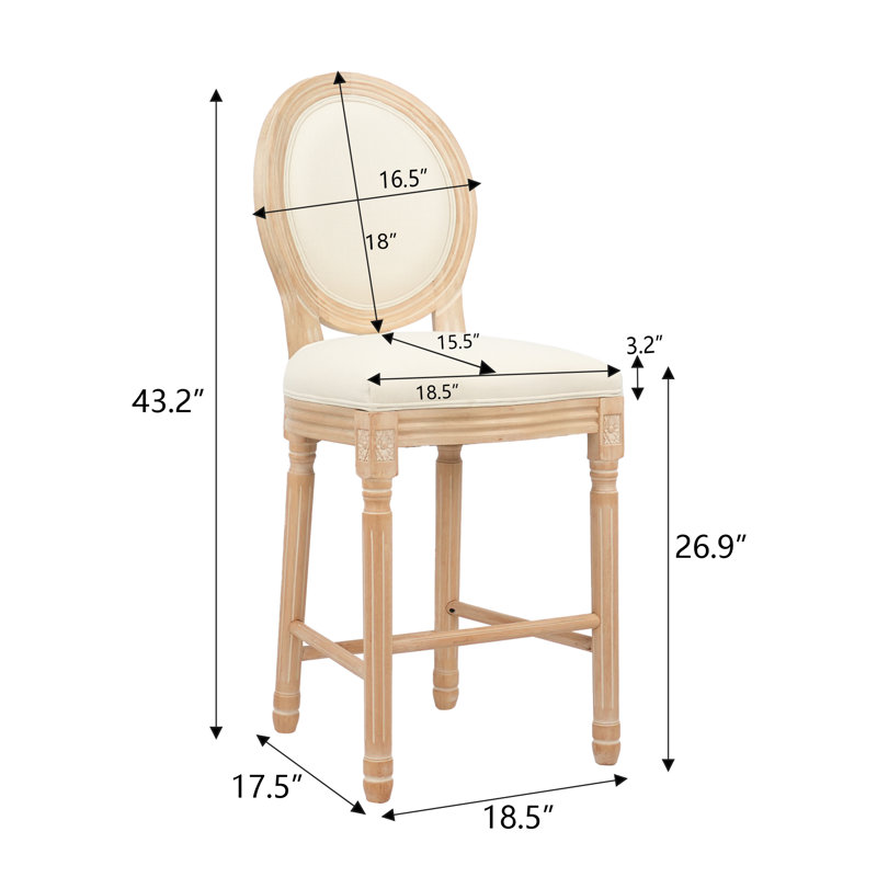 Tabourets de bar French Country, Tabouret de comptoir (siège d'une hauteur de 26,9