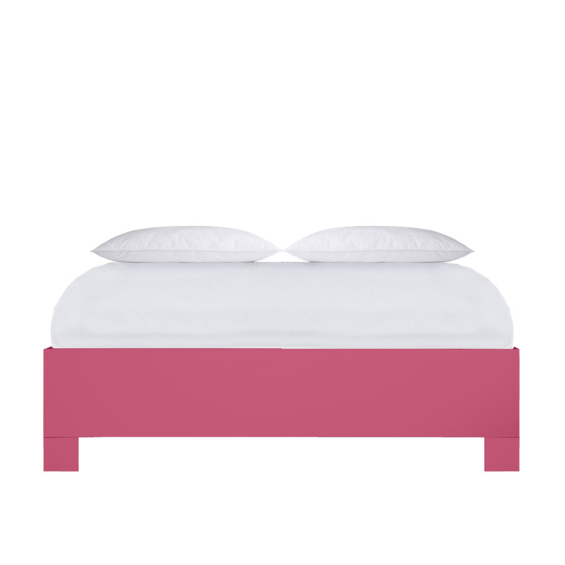 16" Platform Bed Frame, Hot Pink, Queen