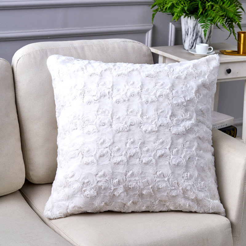  Square Faux Fur Pillow Cover