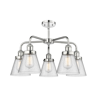 Cone 5 Light Stem Hung Chandelier