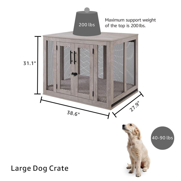 Tucker Murphy Pet Adrihana Pet Crate Size: 34.46 H x 42.52 W x 29.92 D DAD221B022614557ADF472F5958CE9E2