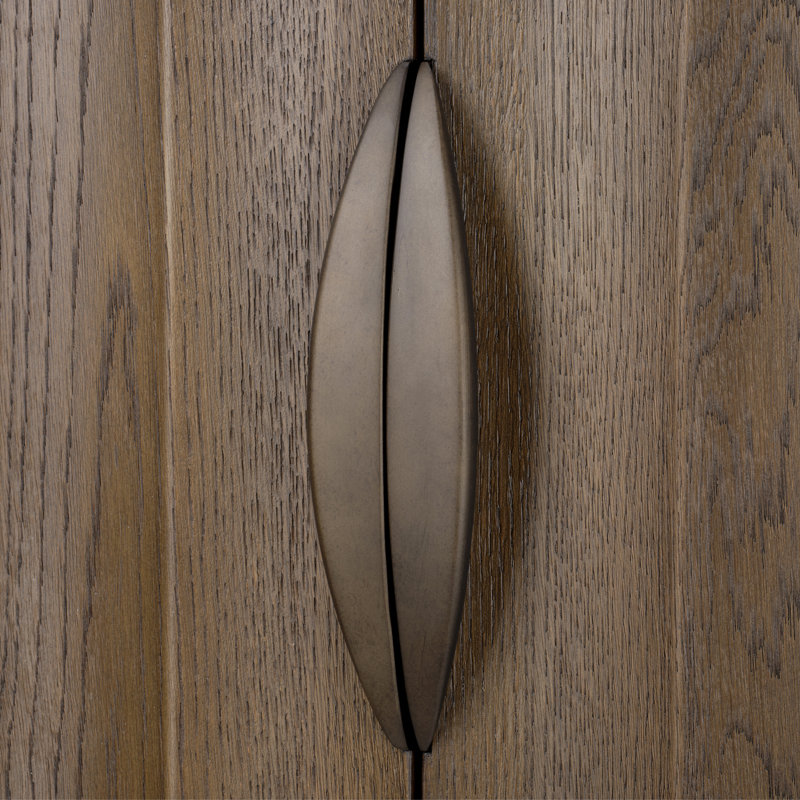 Finley Solid Wood Accent Cabinet, Brown Sugar Oak