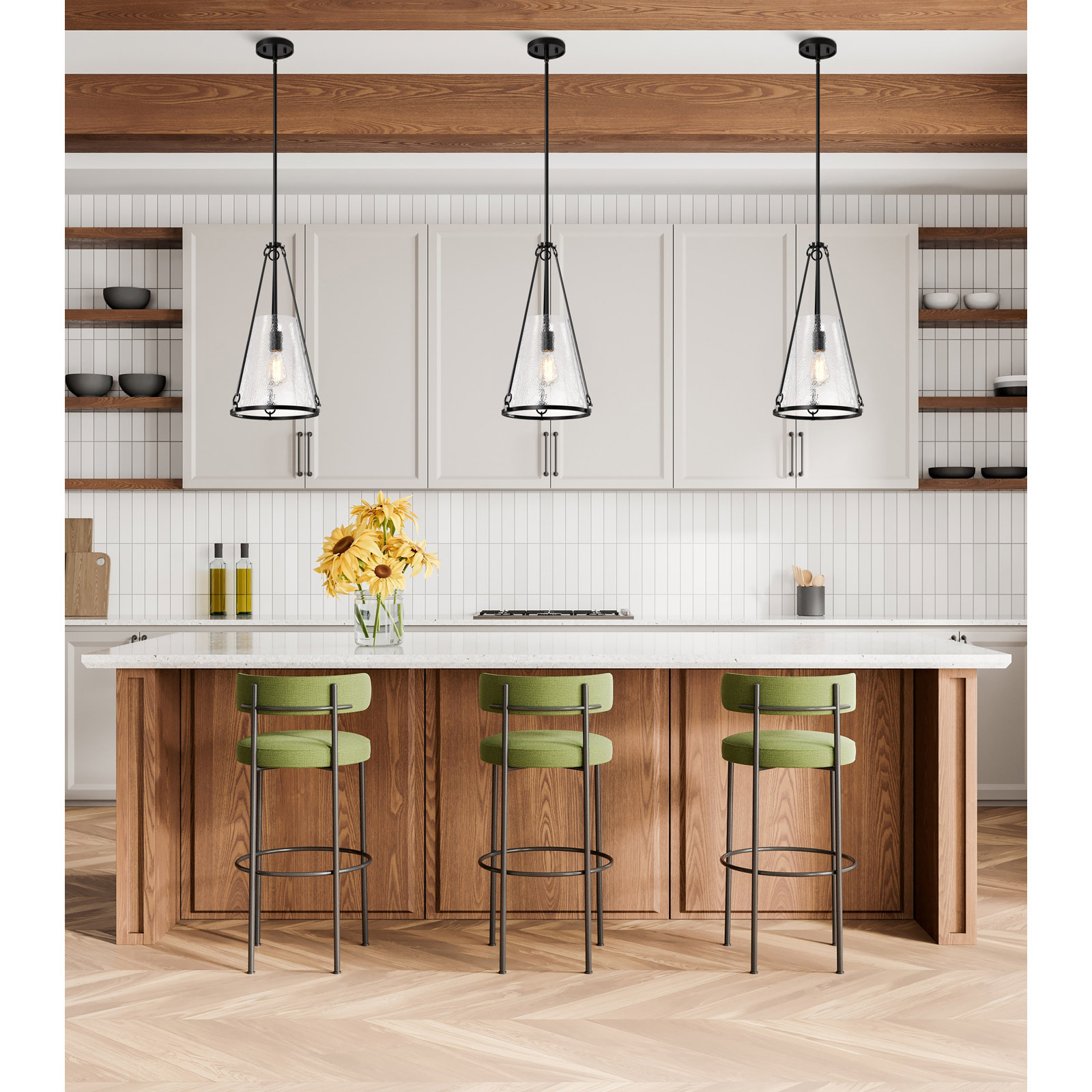 Anita Pendant Light, 22.5" H x 12" W x 12" D, Black