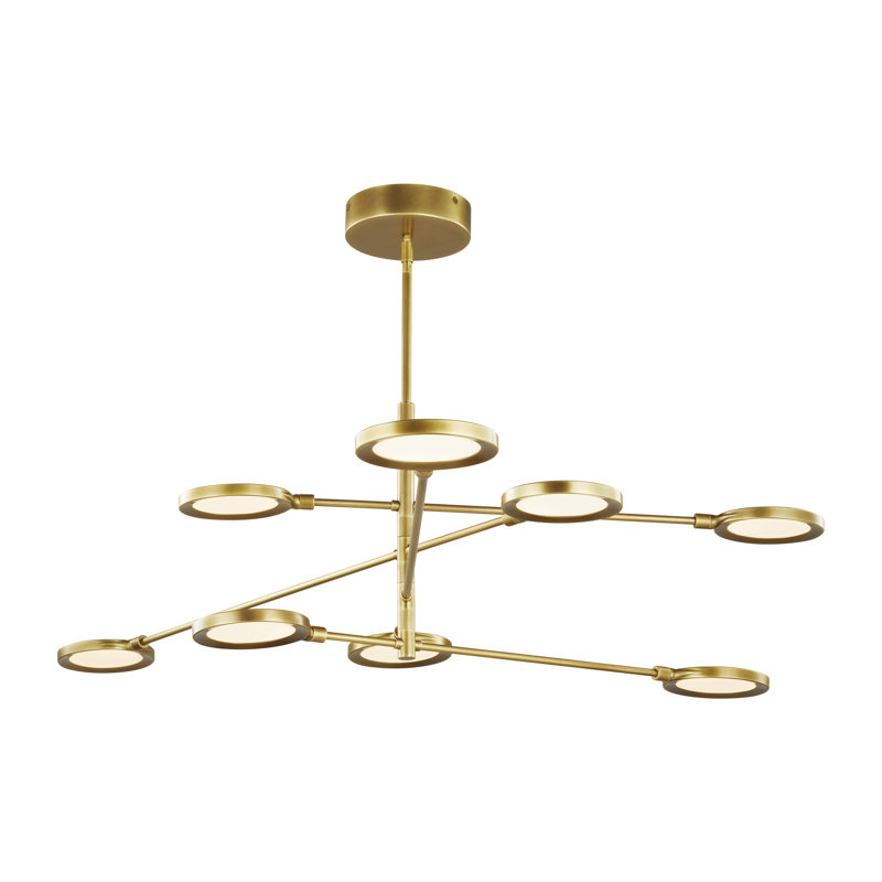 Spectica 8 Chandelier, Plated Brass