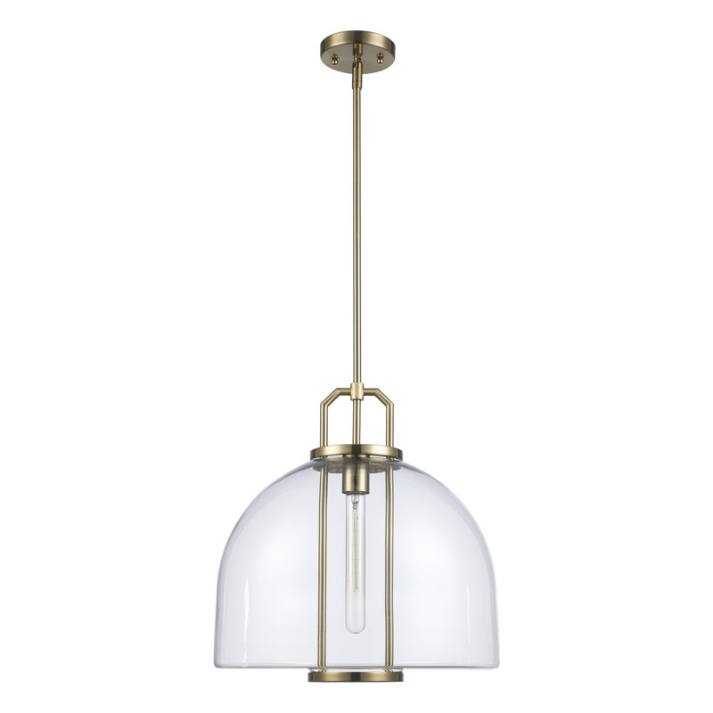Benda 1 - Light Dome Pendant, Antique Gold, 16.5" H x 16" W x 16" D