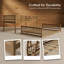 Ensemble de lit superposé convertible en noyer double au-dessus de grand lit avec échelle et garde-corps - conception en bois massif 2-en-1 peu encombrant-312047269