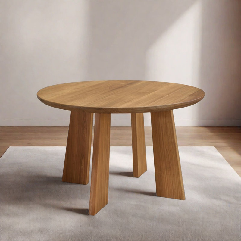 Table de salle à manger simple en bois massif, H 29,5 po x L 59 po x l 59 po