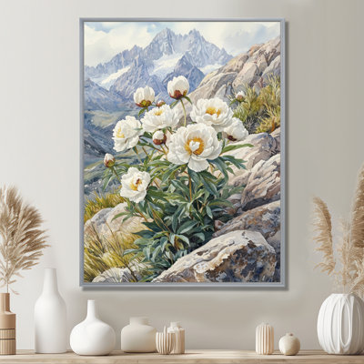 Gethro pivoines par la pente rocheuse I - décorations murales pivoines