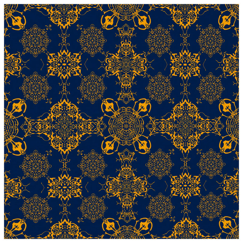 Couvertures à motifs dorés complexes, 60in W x 80in H