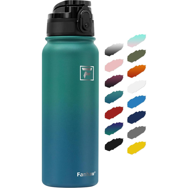 Bouteille d'eau isolée en acier inoxydable avec couvercle anti-fuites et anti-sueur avec couvercle anti-poussière