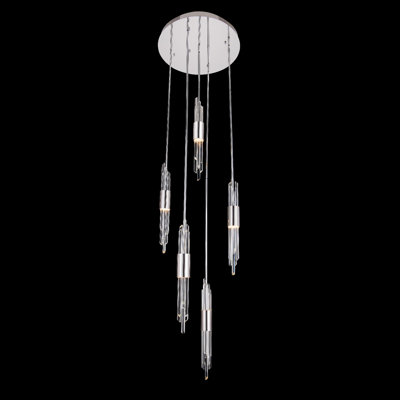 Lucca 5 LT Chrome/Clear Multi-Pendant Allegri